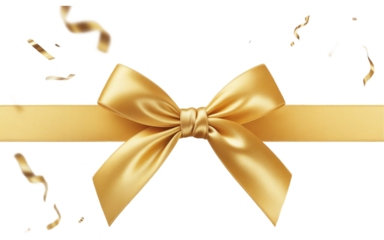 golden ribbon with bow