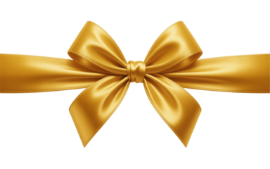 gold bow isolated on white background