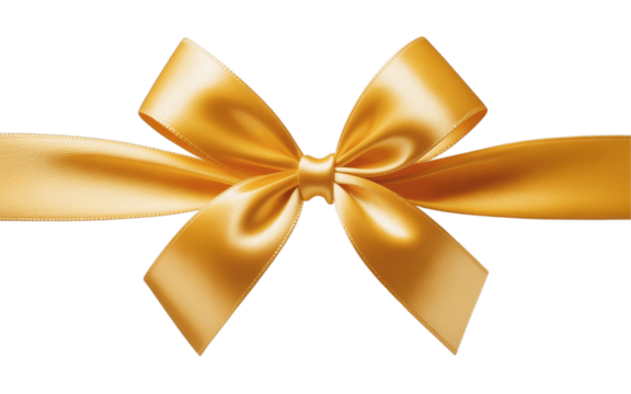 gold bow isolated on white background