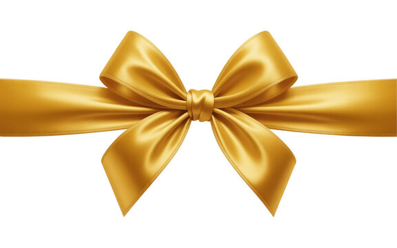 gold bow isolated on white background - Powered by Adobe