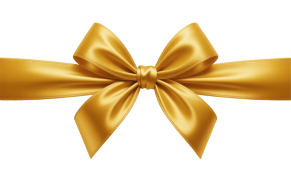 gold bow isolated on white background