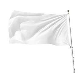 Fototapeta premium An image of a White Flag isolated on a white background