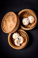 Minced pork bun,steamed stuff bun,steamed dumpling,stuffed steamed bun,thai called sarapao,