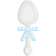 Spoon with cute ribbon bow