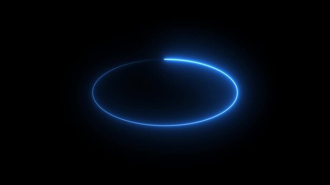 Neon circle blue colour With Tapered Strokes Shape Background Loop/ 4k animation of an abstract background. abstract beautiful saber circle animation background..