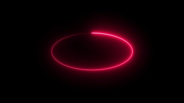 Neon circle red colour With Tapered Strokes Shape Background Loop/ 4k animation of an abstract background. abstract beautiful saber circle animation background..