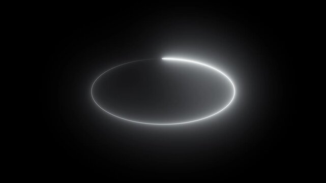 Neon circle white colour With Tapered Strokes Shape Background Loop/ 4k animation of an abstract background. abstract beautiful saber circle animation background..