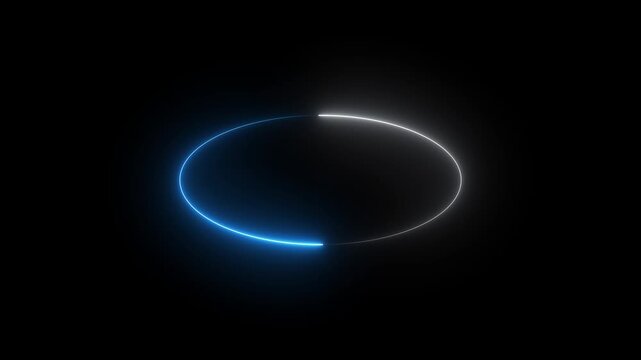 Neon circle blue and white colour With Tapered Strokes Shape Background Loop/ 4k animation of an abstract background. abstract beautiful saber circle animation background..