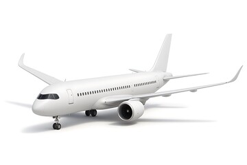 Obraz premium White airplane aviation travel jet commercial aircraft transportation flight plane design isolated view on transparent background