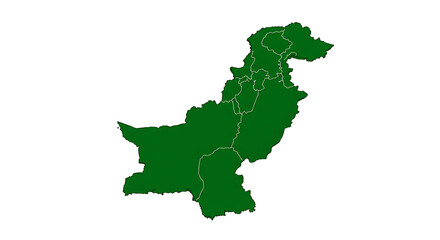 Pakistan Map: Detailed Green Outline Graphic