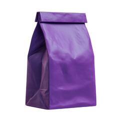 3D Cartoon style Purple paper bag isolated on a transparent background
