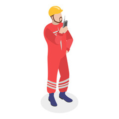 Fototapeta premium 3D Isometric Flat Set of Maritime Professions. Item 5