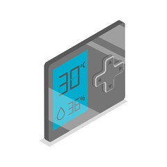 3D Isometric Flat  Set of Smart Home Heating And Cooling. Item 1