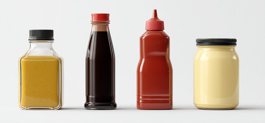 Sauce Containers Isolated on White Background
