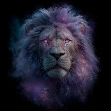 Majestic Galactic Lion, Cosmic Art
