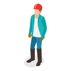 3D Isometric Flat  Set of Equestrian Elements. Item 4