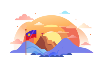 camping in the mountains vector