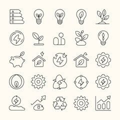 Set of business and web icons in vector doodle style