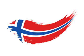Abstract representation of the faroe islands flag with a brushstroke effect