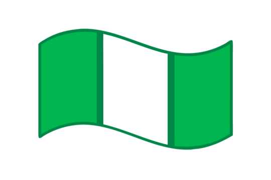 Waving nigerian flag against a black background symbolizing national pride