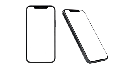 Modern Smartphone Mockup with Transparent Background – Two Angles