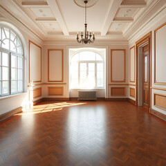 empty room with wonderful parquet