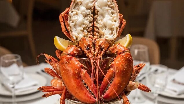 Seafood tower assembly with luxury