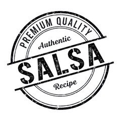 Fototapeta premium Premium quality authentic salsa recipe stamp isolated on White Background
