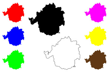 Sanda city (Japan, Nihon-koku or Nippon-koku, Kansai region) map vector illustration, scribble sketch Sanda-shi map