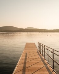 Fototapeta premium Dock on Lake Willoughby in Westmore, Vermont