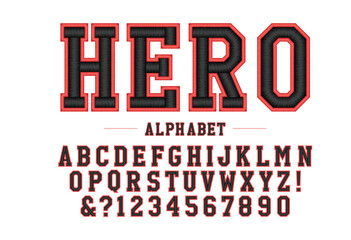 Classic college font. Vintage sport font in American style for football baseball or basketball logos and t-shirt. Athletic department typeface varsity style font. Vector
