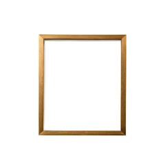 Elegant Empty Golden Picture Frame Isolated on Black Background