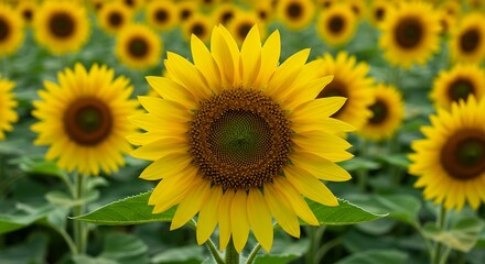 Obraz premium A beautiful, high-quality image of a sunflower, representing themes of growth, light, and natural warmth
