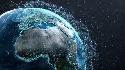 Global digital representation of the earth.