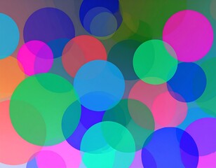 Abstract background of overlapping circles in vibrant colors