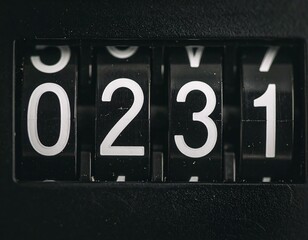 Close-up of a black combination lock with numbers