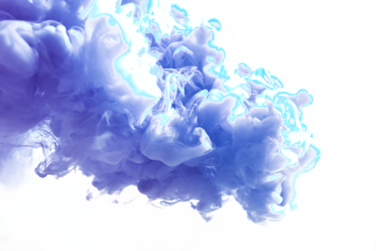 Abstract blue smoke effect. Colorful smoke overlay isolated on transparent background. soft smoke rising. Design elements - Powered by Adobe