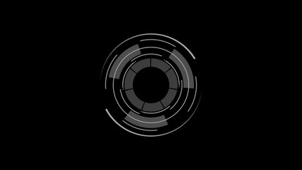 Circle HUD technological futuristic elements.HUD Heads Up Display Scanner high tech target digital read out.Animation of scope scanning.global connections,data processing and digital interface. - Powered by Adobe