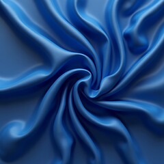 Obraz premium A swirling pattern of smooth, glossy blue fabric creates a dynamic, fluid motion, evoking a sense of elegance and softness.