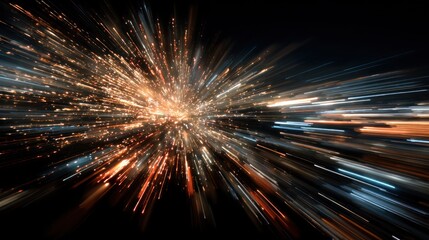 Light Trails Explosion: A Burst of Energy and Speed