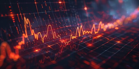 Futuristic Holographic Display of Global Financial Market Data in a Modern Office