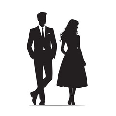 Couple standing together silhouette