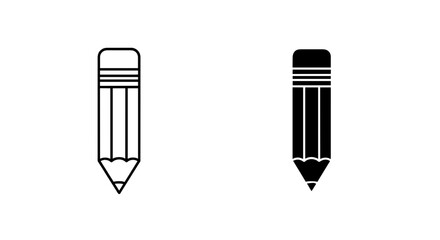 Pencil Icon VECTOR Outline and Solid Styles - Number 14.svg