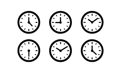 Minimalist clock set featuring six unique time designs