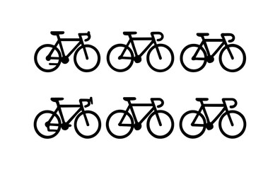 Fototapeta premium Minimalist bicycle icon set featuring various bike designs