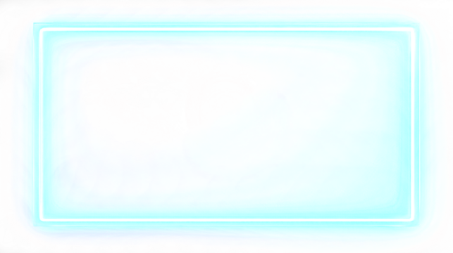 Blue neon rectangle shape frame. Glowing neon border isolated on white background. Shine glow light neon sign frame. Banner, Mockup, template for presentation or montage, Design elements, PNG