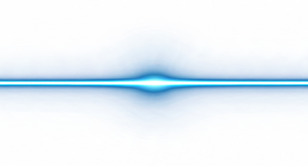 Blue neon straight long line shining isolated on black background