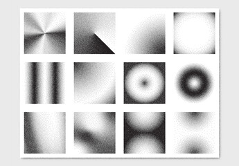 Vector collection of abstract square stipple noise texture backgrounds
