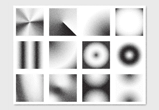 Vector collection of abstract square stipple noise texture backgrounds