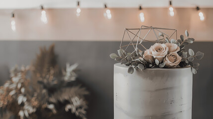 A stunning wedding cake design with floral arrangements, ideal for creating elegant banners.